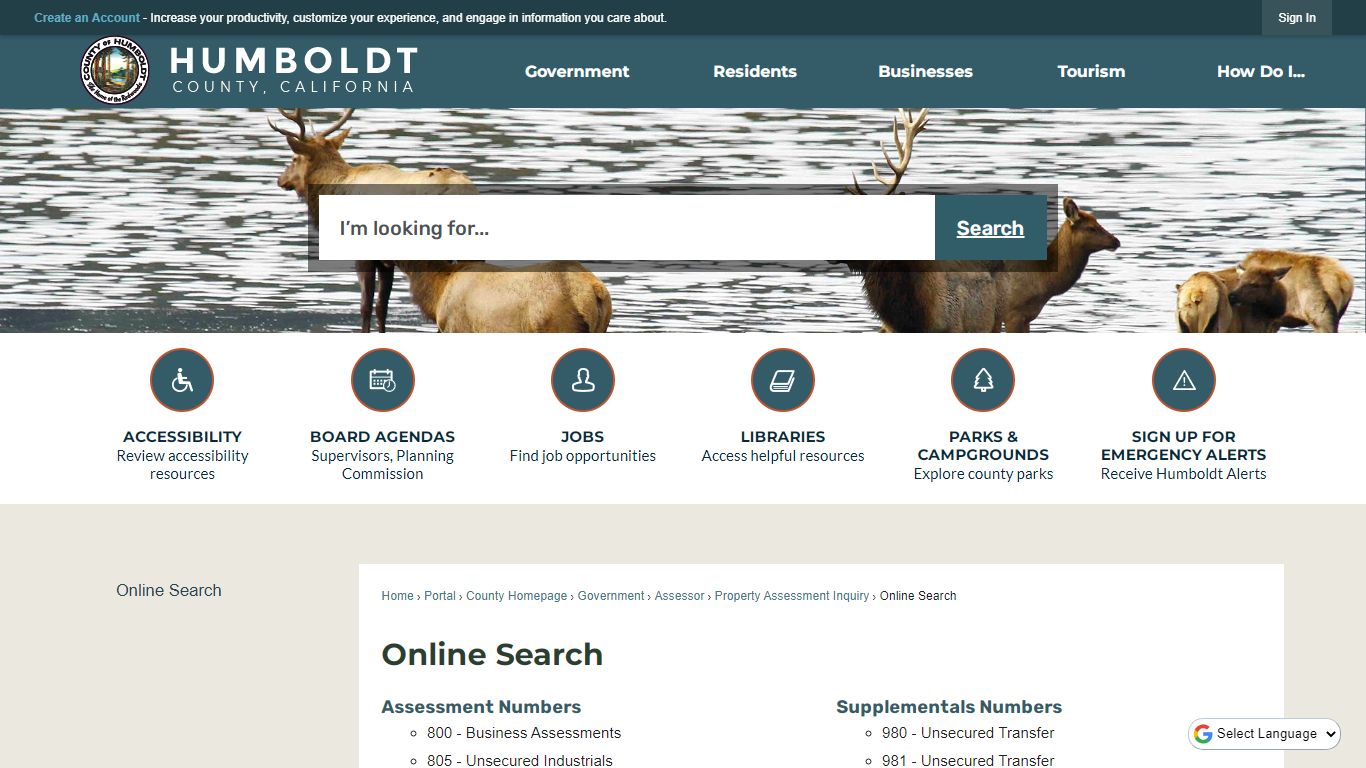 Online Search | Humboldt County, CA - Official Website