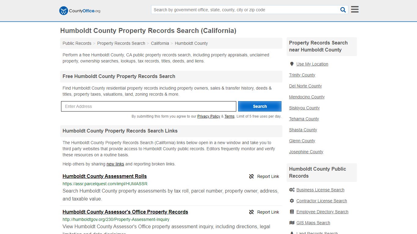 Humboldt County Property Records Search (California) - County Office